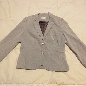 Calvin Klein Blue White Striped Blazer